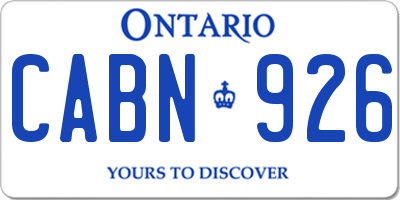 ON license plate CABN926