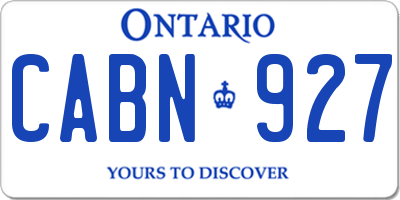 ON license plate CABN927