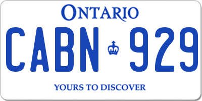 ON license plate CABN929