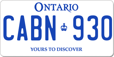 ON license plate CABN930