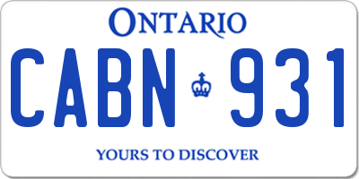 ON license plate CABN931