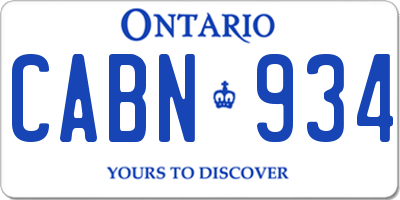 ON license plate CABN934