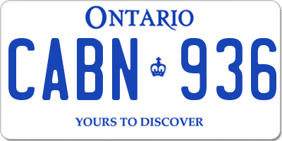 ON license plate CABN936