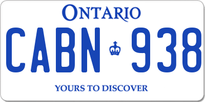 ON license plate CABN938