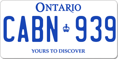 ON license plate CABN939