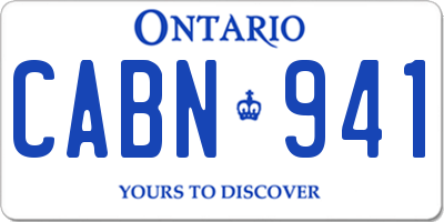 ON license plate CABN941