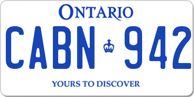 ON license plate CABN942