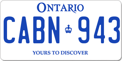 ON license plate CABN943