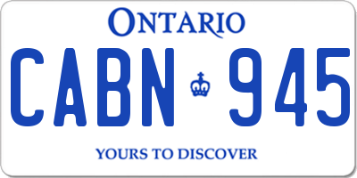 ON license plate CABN945