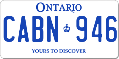 ON license plate CABN946