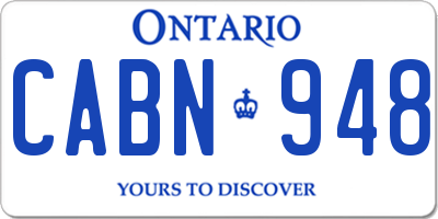 ON license plate CABN948