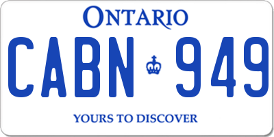 ON license plate CABN949