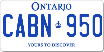 ON license plate CABN950