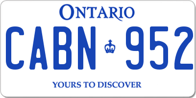 ON license plate CABN952