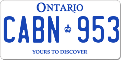 ON license plate CABN953