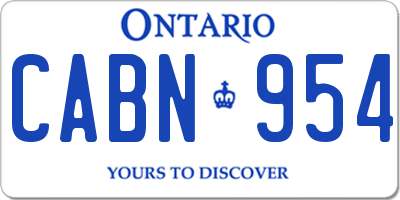 ON license plate CABN954