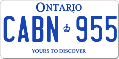 ON license plate CABN955