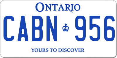 ON license plate CABN956