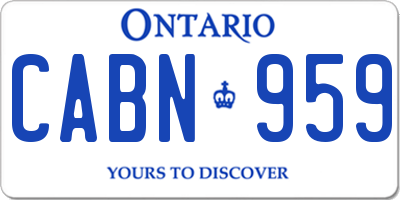 ON license plate CABN959