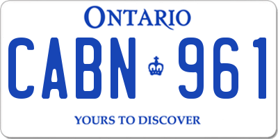 ON license plate CABN961