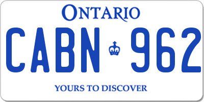 ON license plate CABN962