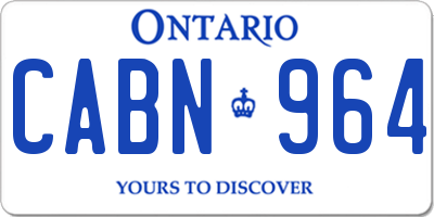 ON license plate CABN964