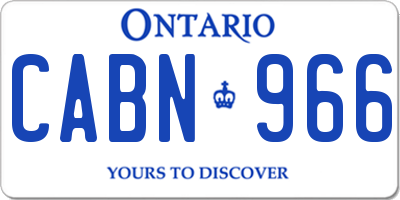 ON license plate CABN966