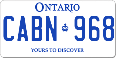 ON license plate CABN968