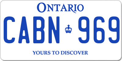 ON license plate CABN969