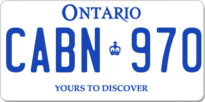 ON license plate CABN970