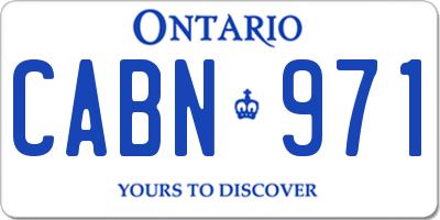 ON license plate CABN971