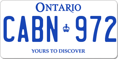 ON license plate CABN972