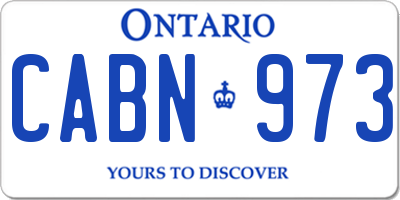 ON license plate CABN973