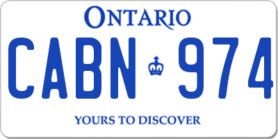 ON license plate CABN974