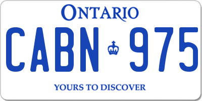 ON license plate CABN975