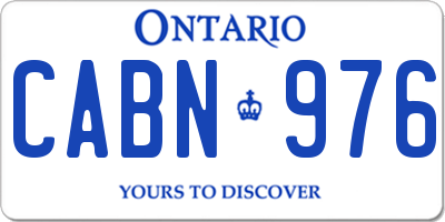 ON license plate CABN976