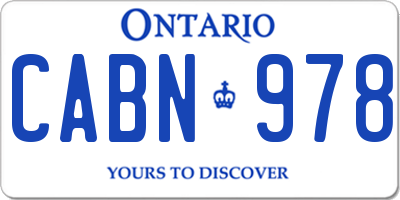 ON license plate CABN978