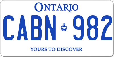 ON license plate CABN982