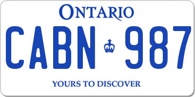 ON license plate CABN987