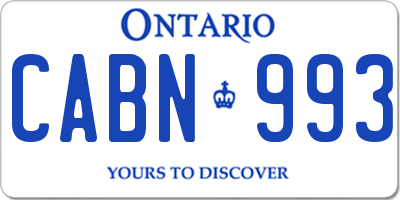 ON license plate CABN993