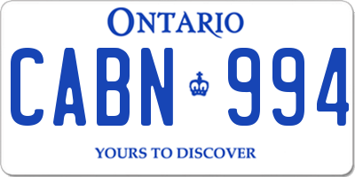 ON license plate CABN994