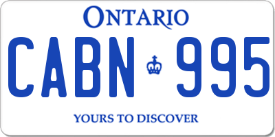 ON license plate CABN995