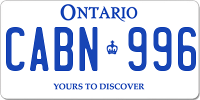 ON license plate CABN996