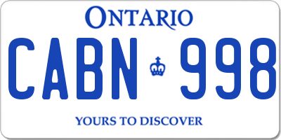 ON license plate CABN998