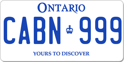 ON license plate CABN999