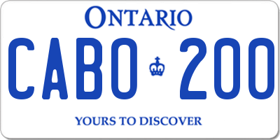 ON license plate CABO200