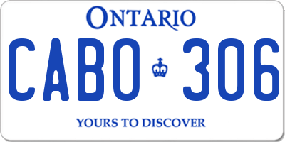 ON license plate CABO306