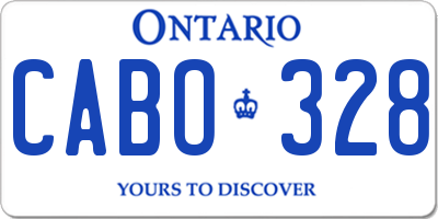 ON license plate CABO328