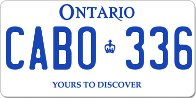 ON license plate CABO336