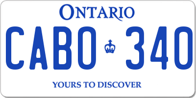 ON license plate CABO340